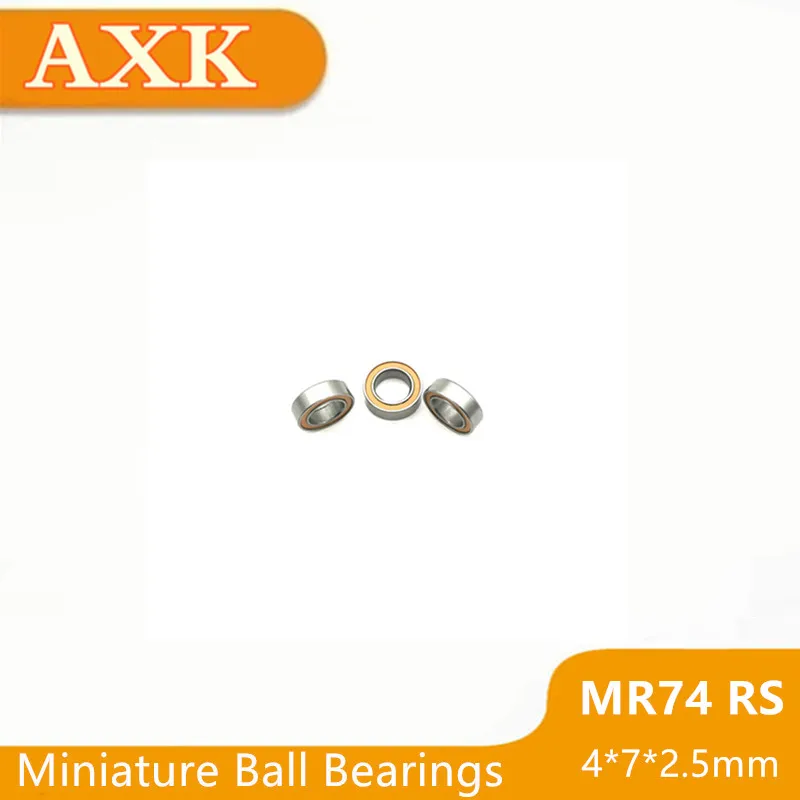 

2019 New Rushed Mr74rs Bearing Abec-3 (10pcs) 4*7*2.5 Mm Miniature Mr74-2rs Ball Bearings Rs Mr74 2rs With Orange Sealed L-740d