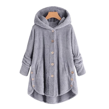 

New Arrival Women Warm Hoodies Sweatshirts Ladies Winter Hooded Fluffy Coat Fleece Fur Jacket Outerwear Hoodie Clothes