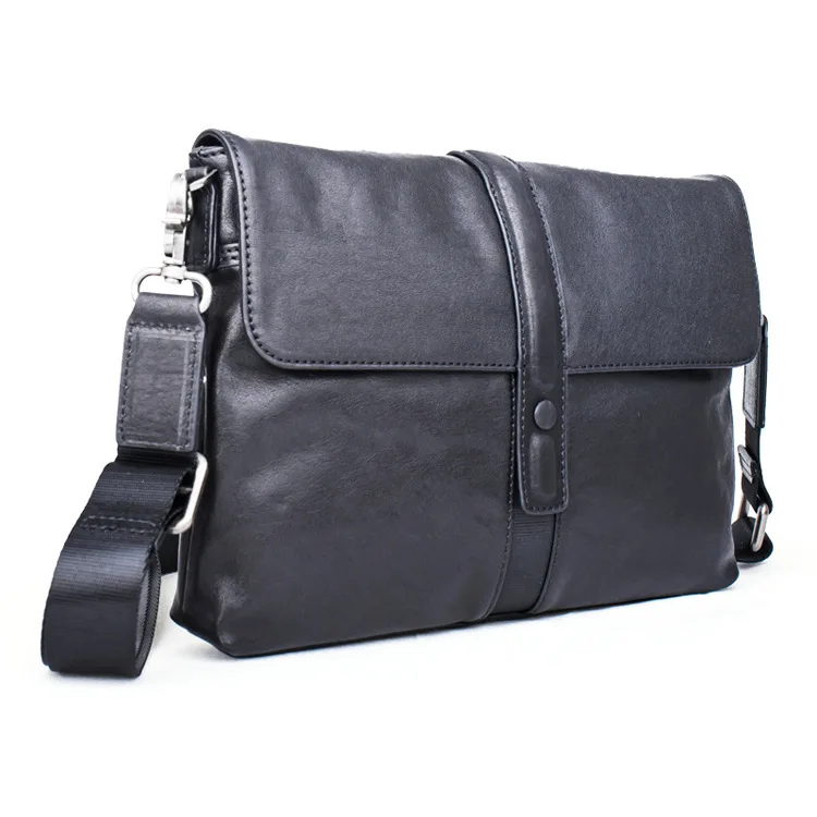 

Man Black Genuine Leather bag Men Messenger Business Men's Briefcase Soft Skin Designer Handbags High Quality Shoulder Bags