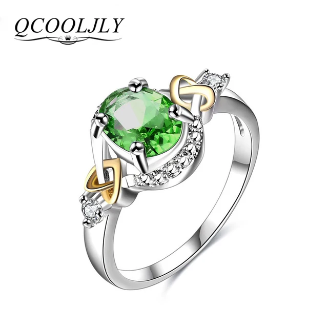 QCOOLJLY 2017 Silver Color Rings Elegant Crystal Statement Ring anillos mujer Lo QCOOLJLY 2017 Silver Color Rings Elegant Crystal Statement Ring anillos mujer Lo