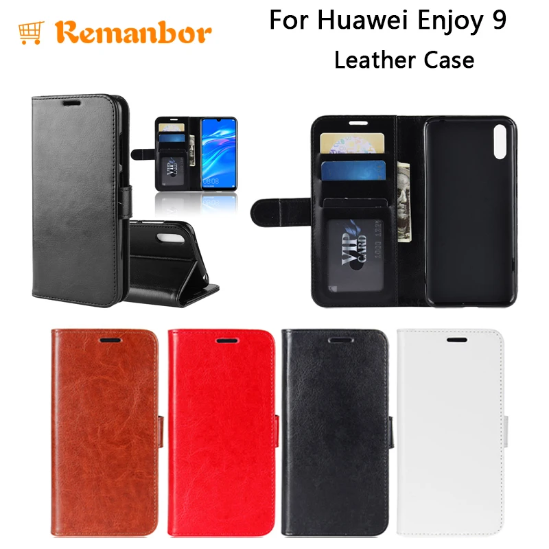 Remanbor For Huawei Enjoy 9 PU Leather Wallet Case With Card Pocket Y7 prime 2019 Pro Cover | Мобильные телефоны и