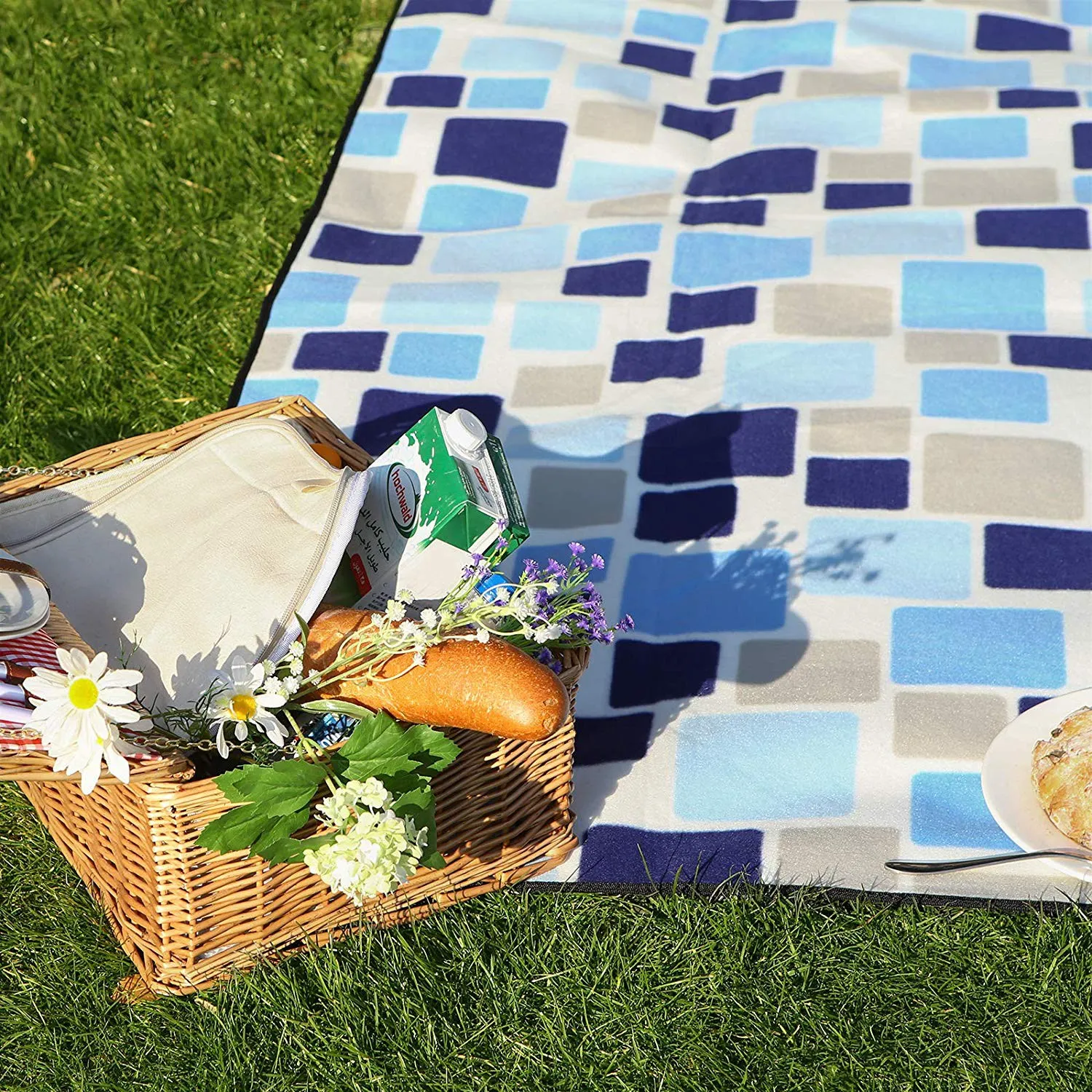 Фланелевое одеяло для пикника, 200x200 см, теплоизолированное, водонепроницаемое, с ручкой для переноски