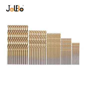 

JelBo 50Pcs/Set Twist Drill Bit Metal Titanium Coated Twist Drill Bit Tool Set for Woodworking Tool Accessories(1/1.5/2/2.5/3mm)