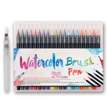 20 Colors Art Marker Soft Watercolor Brush Pen Sketch Painting Drawing Calligraphy Pen Stationery Art Supplies new soft brush fineliner calligraphy twin marker black ink drawing sketch brush marker pen arts supplies