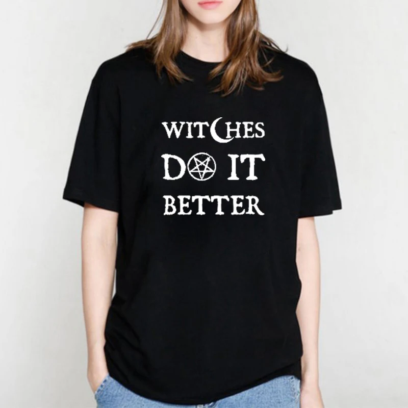 EnjoytheSpirit Witches Do It Better Футболка женская футболка ведьмы хорошее качество унисекс 100%
