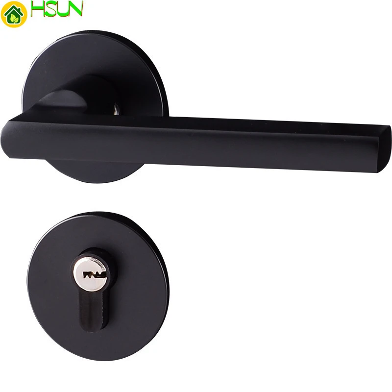 European Space Aluminum Door Lock Indoor Door Bedroom Black Split Type Lock Holding Hand Lock Hardware Solid Locks Aliexpress