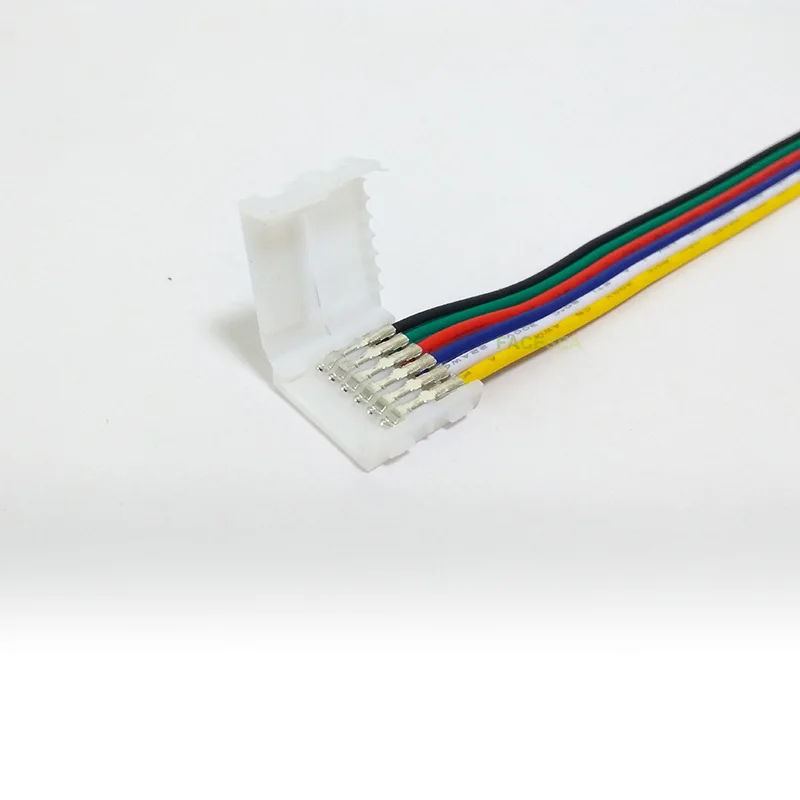 100 шт. 6 pin RGB CCT Светодиодная лента Разъем 12 мм ширина RGBWW Solderless адаптер для +