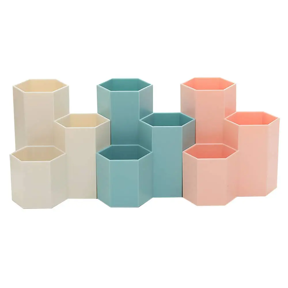 

Pen Container Organizer,Desk Top Plastic Pen Holder for Gel Pens Pencils Markers, 3 Pack