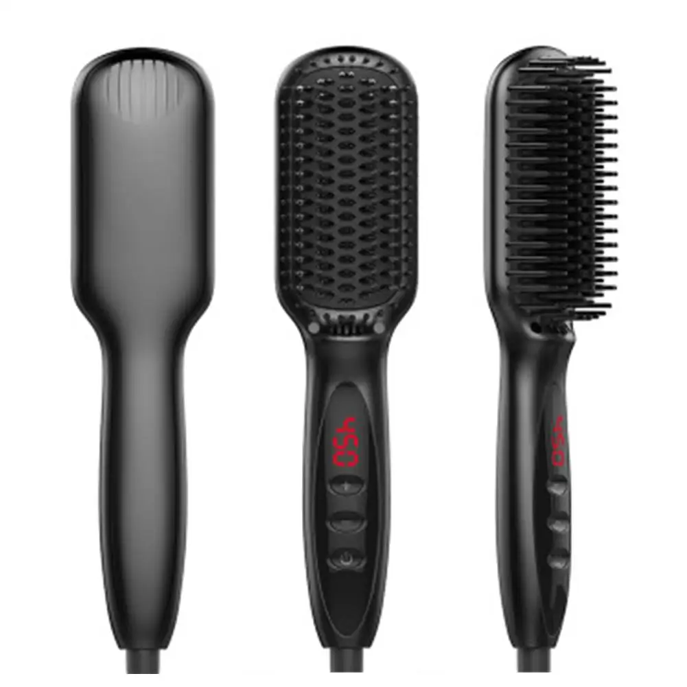 

Electric Hair Straightener Brush Comb In Iron Fast Straightening Comb Heating Ceramic Automatic Temperature Locking Anti-scald