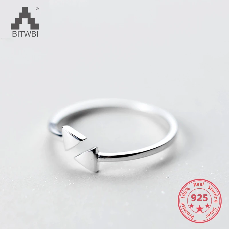 Цена по прейскуранту завода 925 пробы Серебряное модное лаконичное треугольное Открытое кольцо хорошее ювелирное изделие для женщин