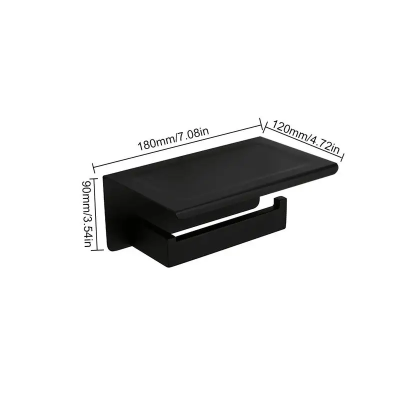 Держатель для туалетной бумаги с полкой ванная комната тканный рулон бумаги Настенный Матовый Черный Нержавеющая сталь ржавчины