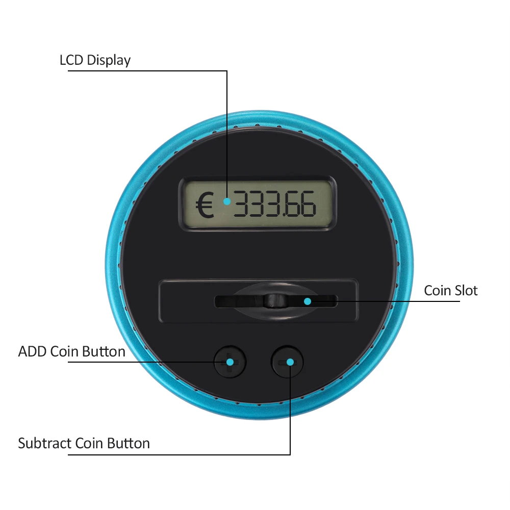 KONESKY 1.5L 1.8L электронные цифровые счетные копилки копилка банка LCD дисплей части