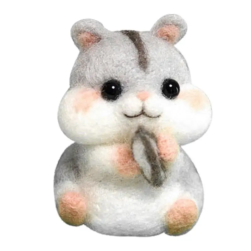 

Handmade Non Finished Wool Felt Handmade Set DIY Hamster for Needle Material Bag Pokes Hamster Models Funny Toy DIY