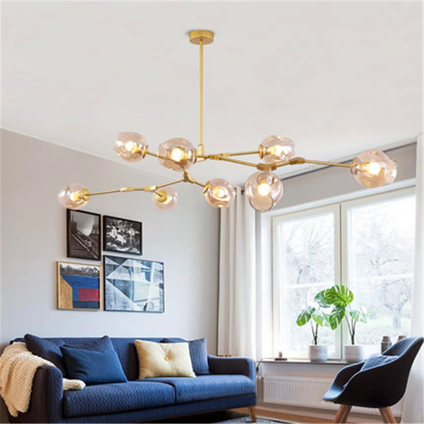 

Modern Chandelier Lighting LED Pendant Lamp Light Molecular Magic Bean Branch Italian Hang Lamp Dining Room Kitchen Avize Lustre