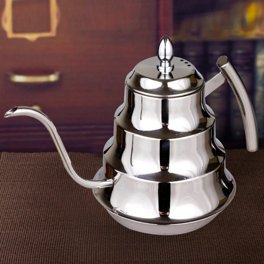 Кухонный кофейник из нержавеющей стали, капельный чайник, чайник, 1.2л, тонкий кофейник