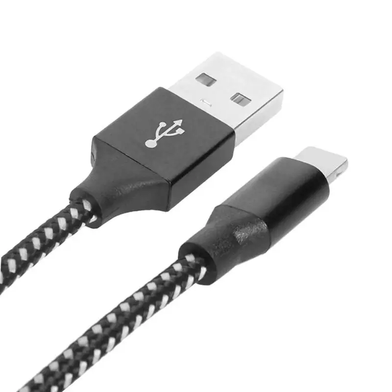 Зарядный два в одном 8 pin кабель для зарядного устройства нейлоновый плетеный