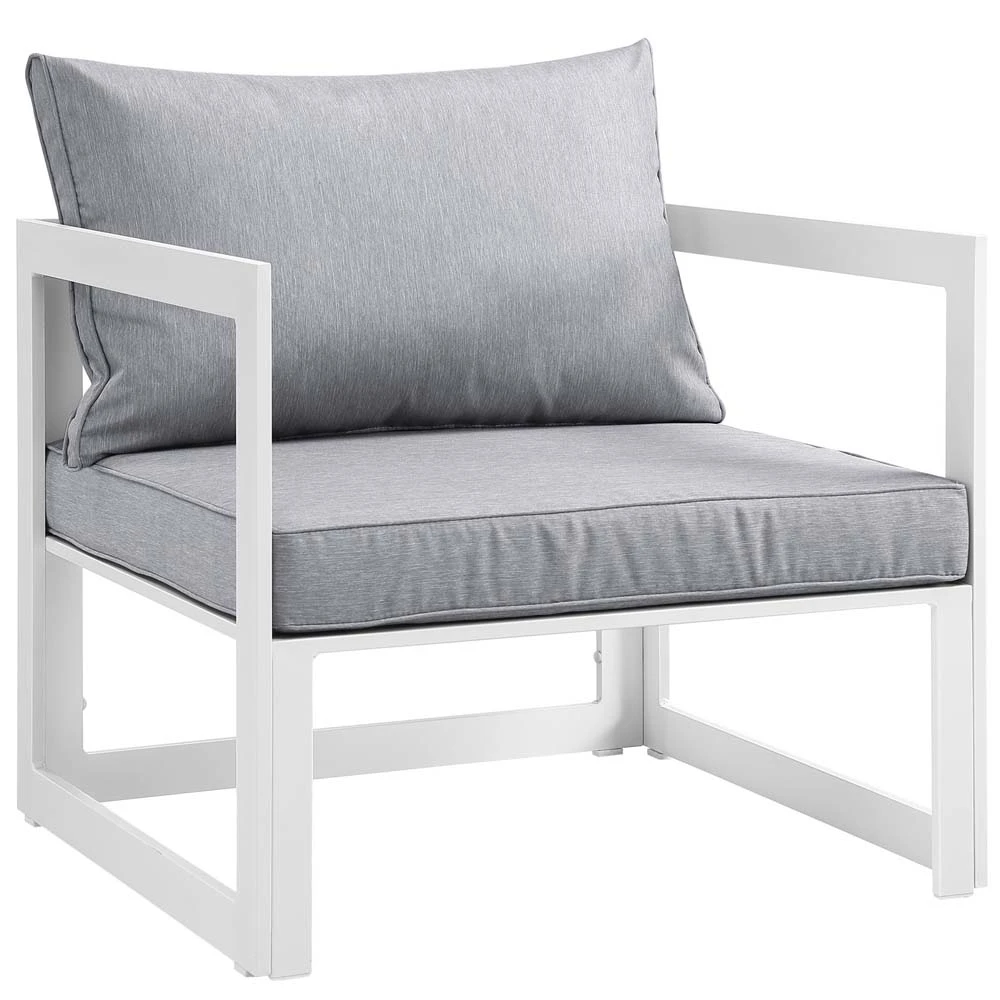White Gray Fortuna Outdoor Patio Armchair | Мебель
