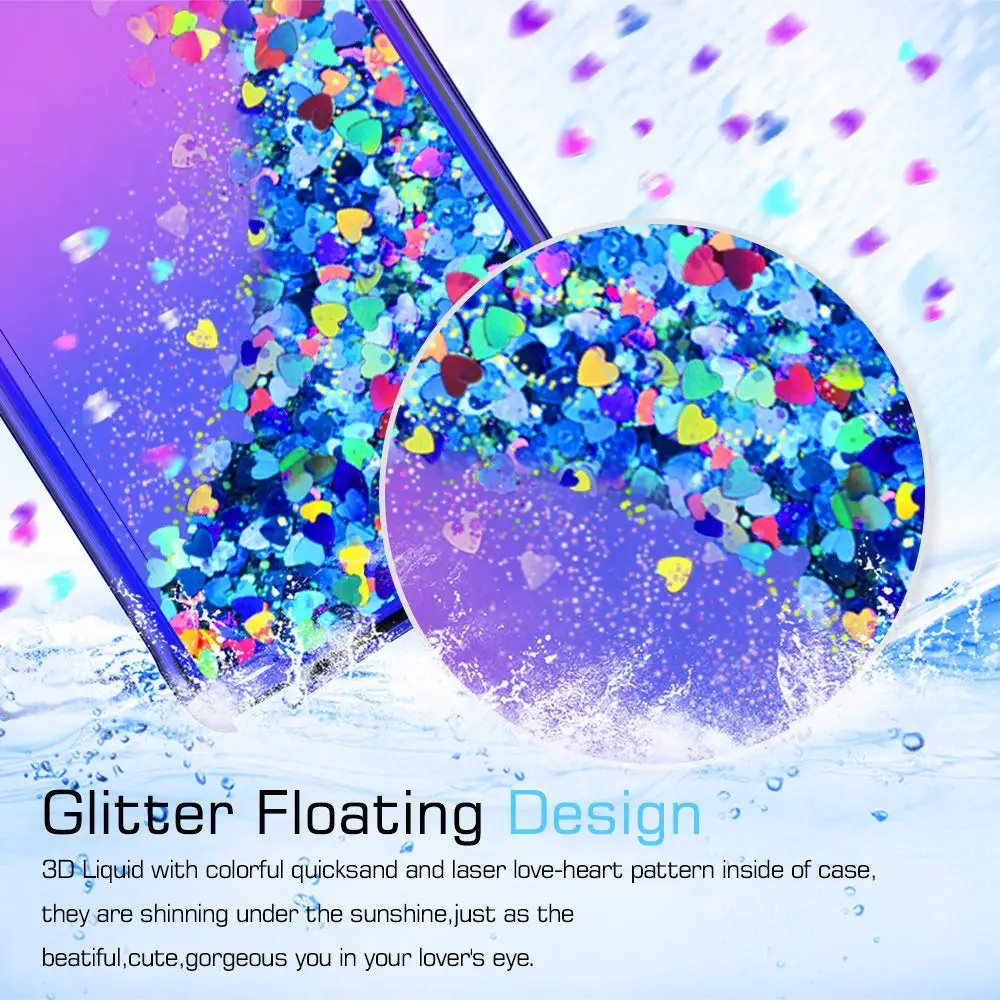 Алмазный блестящий чехол для huawei P Smart 2019 Honor 10 Lite роскошный с жидкостью зыбучие