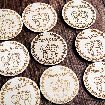 

Customized Wedding Wood Favors, Save the Date Wood Magnets, Engraved Wood Wedding Gifts for Guests Wedding Souvenirs Decoration