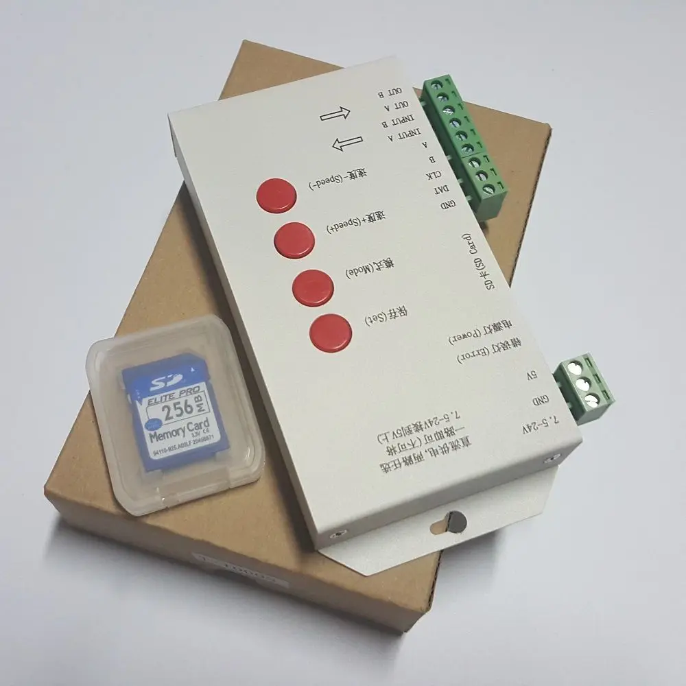 T1000S DMX 512 RGB Светодиодная лента Pixel контроллер sd-карта WS2812B WS2811 6803 SK6812 | Освещение
