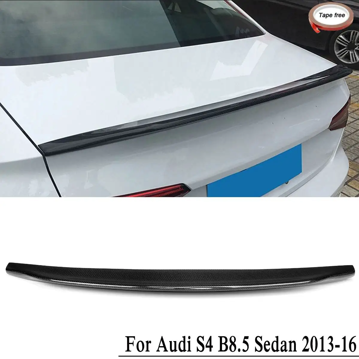 

Real Carbon Fiber Rear Trunk Spoiler Wing Lip Fit For Audi S4 B8.5 For Sedan 2013 2014 2015 2016 Type A