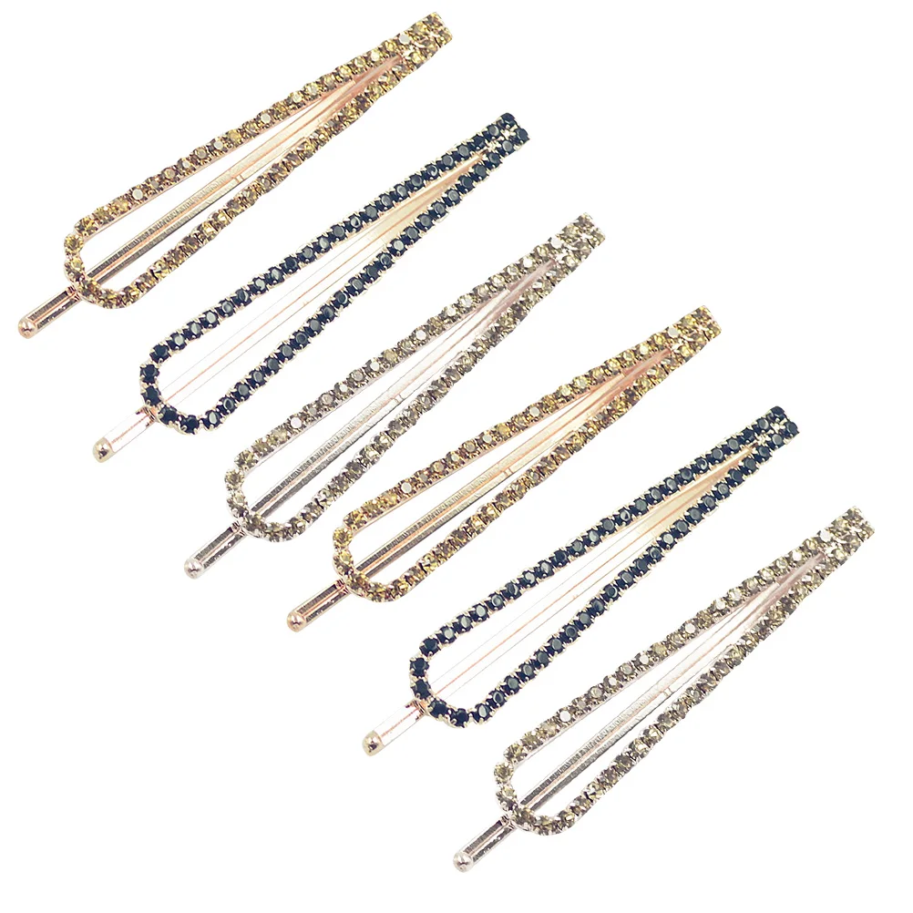 6 Pcs Bobby Pins Rhinestone Chic Hair Barrettes Headwear Hair Pin Hair ...