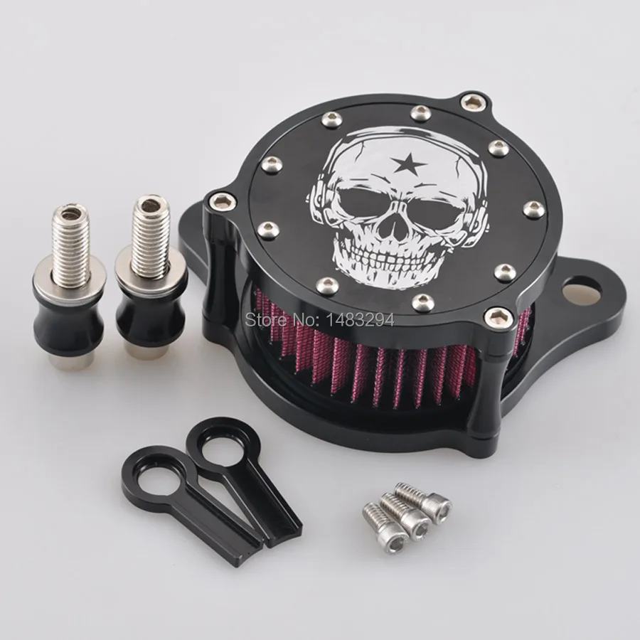 Aluminum Air filter Cleaner System Performance Kit Music Skull Style Fits For Harley Sportster 1200 883 91 16|Воздушные фильтры и