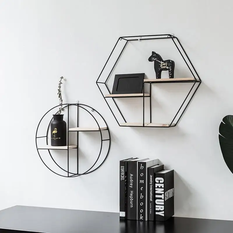 

Pendant Storage Restaurant Porch Room Small Ornaments Innovative Living Room Rack Wall Shelf Wall-mounted Decoration #4W