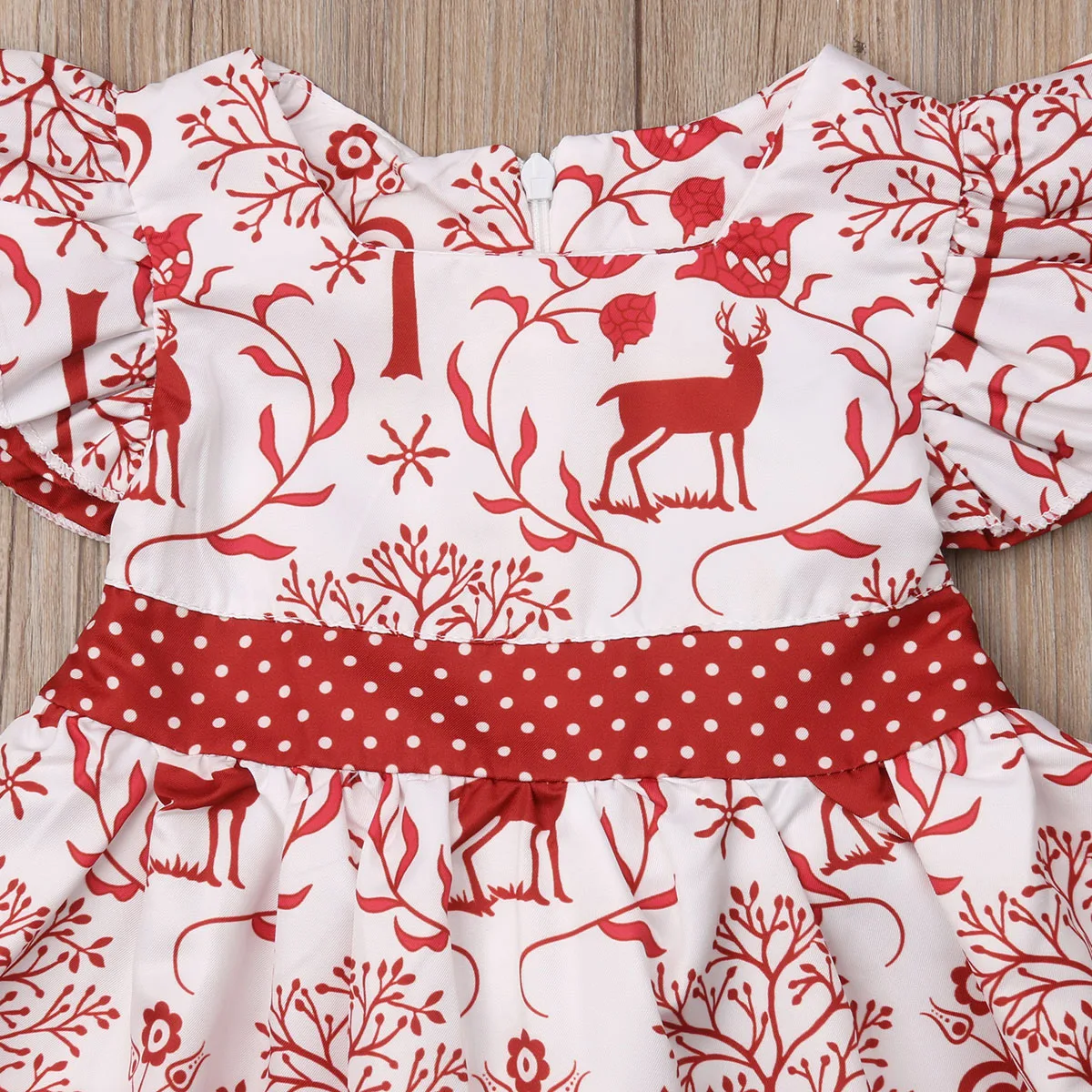 Pudcoco New Brand Christmas Newborn Kids Baby Girls Deer Bowknot Pageant Party Formal Dress