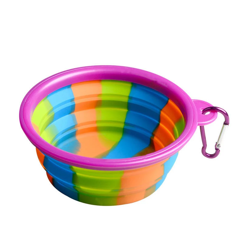 

Foldable Collapsible Silicone Dog Bowl Pet Cat Cup Dish Food Water Feeding Tool_