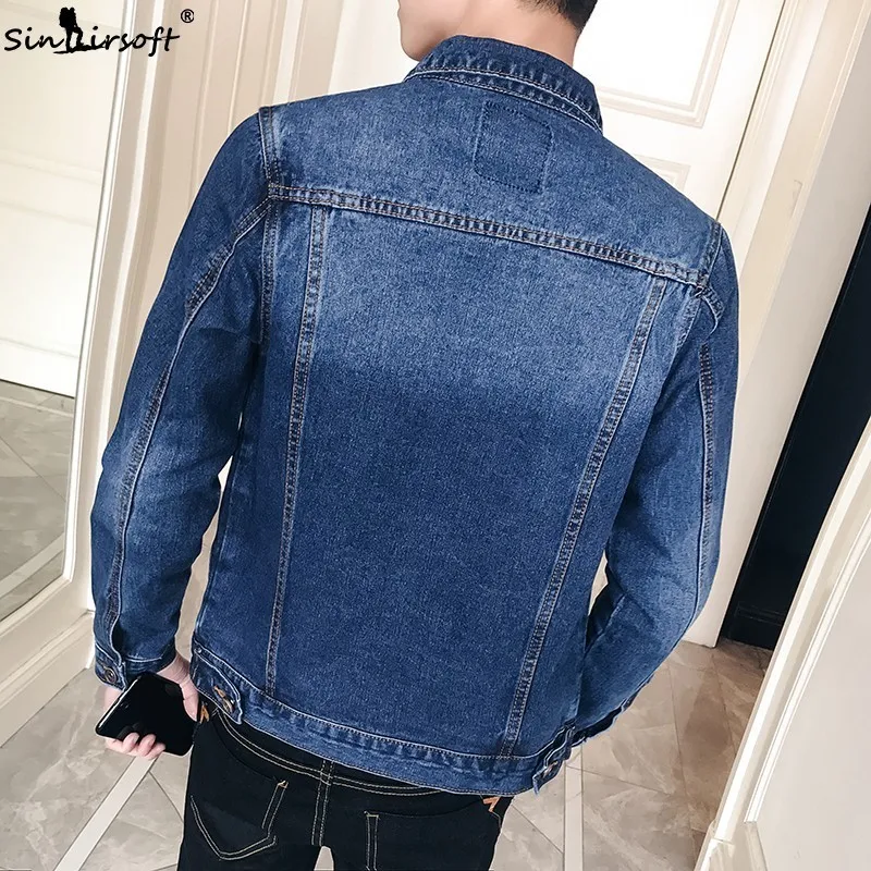 Kopen 2019 Nieuwe Herfst mannen Denim Jeans Jas Jaket Mannen Retro mannen Cowboy Slanke Jas Mode Jas Casual Chaqueta hombre Jassen
