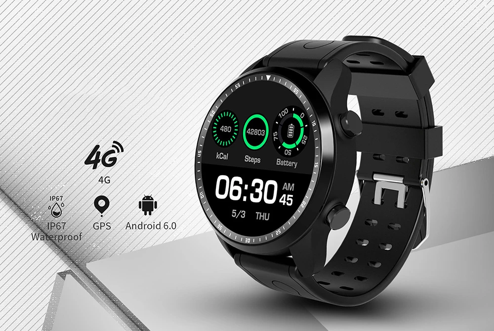 

KingWear KC06 Smart Watch Sport Band Fitness Tracker Heart Rate Sensor BT 4.0 RAM 1GB ROM 16GB 1.3 inch Waterproof Smartband