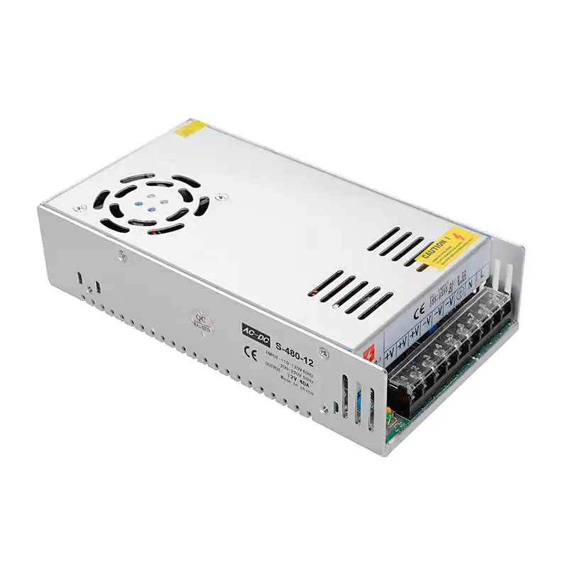 

40A 480W Switching Power Supply AC85-265V To DC12V LED Driver Lighting Transformer For LED Strip Light LED Display