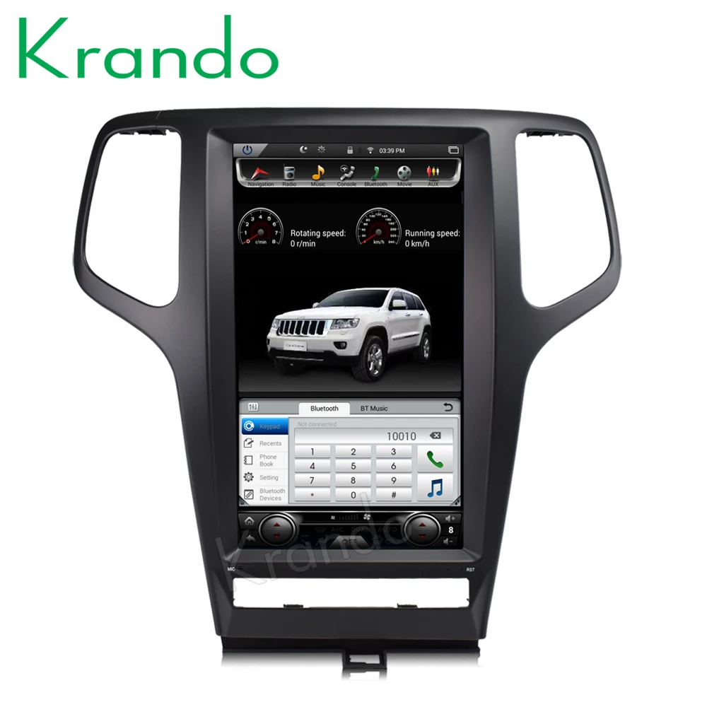 Clearance Krando Android 6.0 13.3" Tesla Vertical screen car radio gps navigation for 2011-2013 JEEP Cherokee  multimedia system WIFI 4