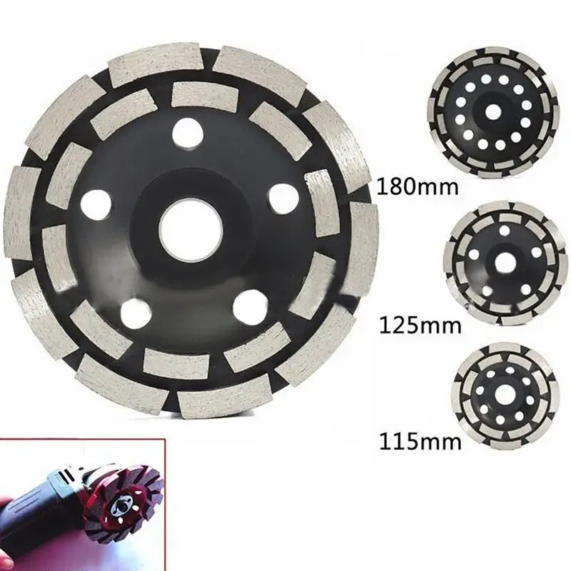 Double Row Diamond Grinding Cup Diamond Segment Wheel Disc 115mm/125mm/180mm For Concrete Deburring, Rough Surface Grinding