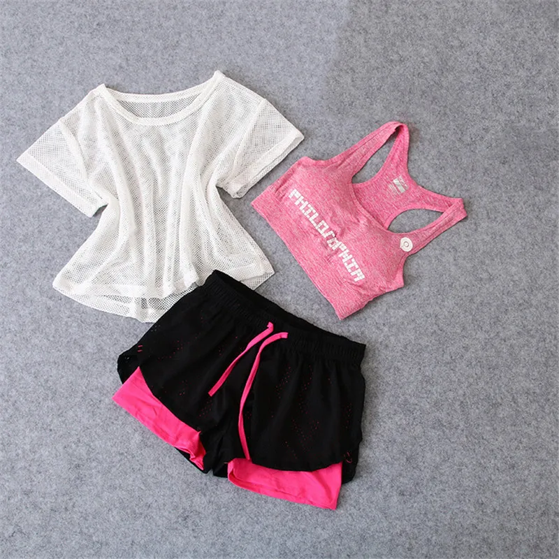 Roupas de Fitness Terno das Mulheres para o Sexo Conjuntos de Roupas 3 Pcs Conjunto Sportswear Yoga Feminino Treino Esportivas Atlético Correndo Yoga Terno