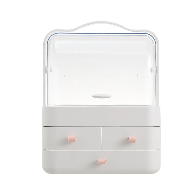 

Practical Cosmetic Drawer Makeup Organizer Makeup Storage Box Container Nail Casket Holder Desktop Sundry Storage Case Pink