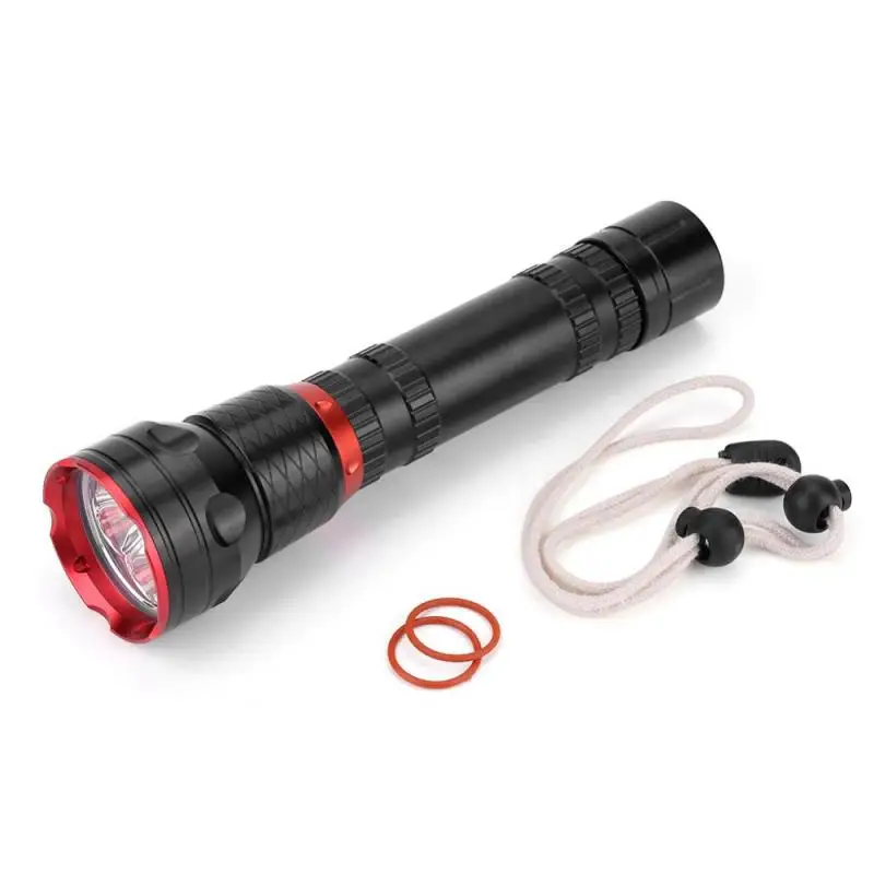

4 x L2 LED Flashlight Lamp Torch Flashlight 18650 Battery linterna Beads Aluminum Alloy LED 100m Flashlight Torch For Diving