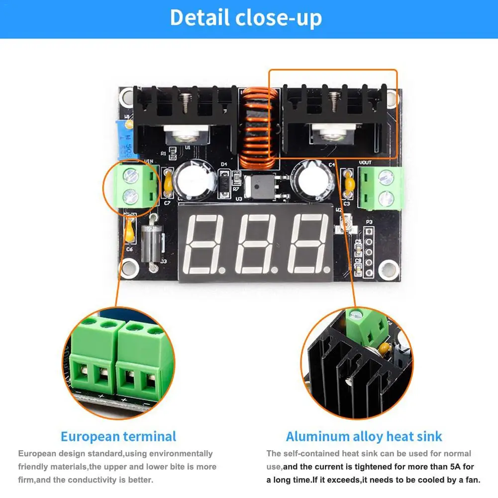 

VHM-142 XL4016E1 DC 4-40 V 8A Regulator For PWM Digitally Adjustable DC-DC Step-Down DC Regulators