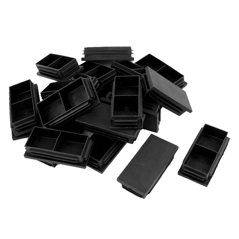 

Plastic Rectangle Blanking End Caps Bung 40mm x 80mm 20Pcs Black