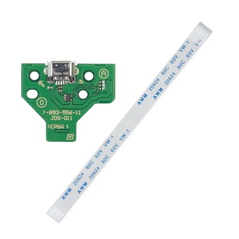 

USB Charging Port Socket Board JDS-011 for SONY PS4 Controller + 12 pin Cable D Games Accessories
