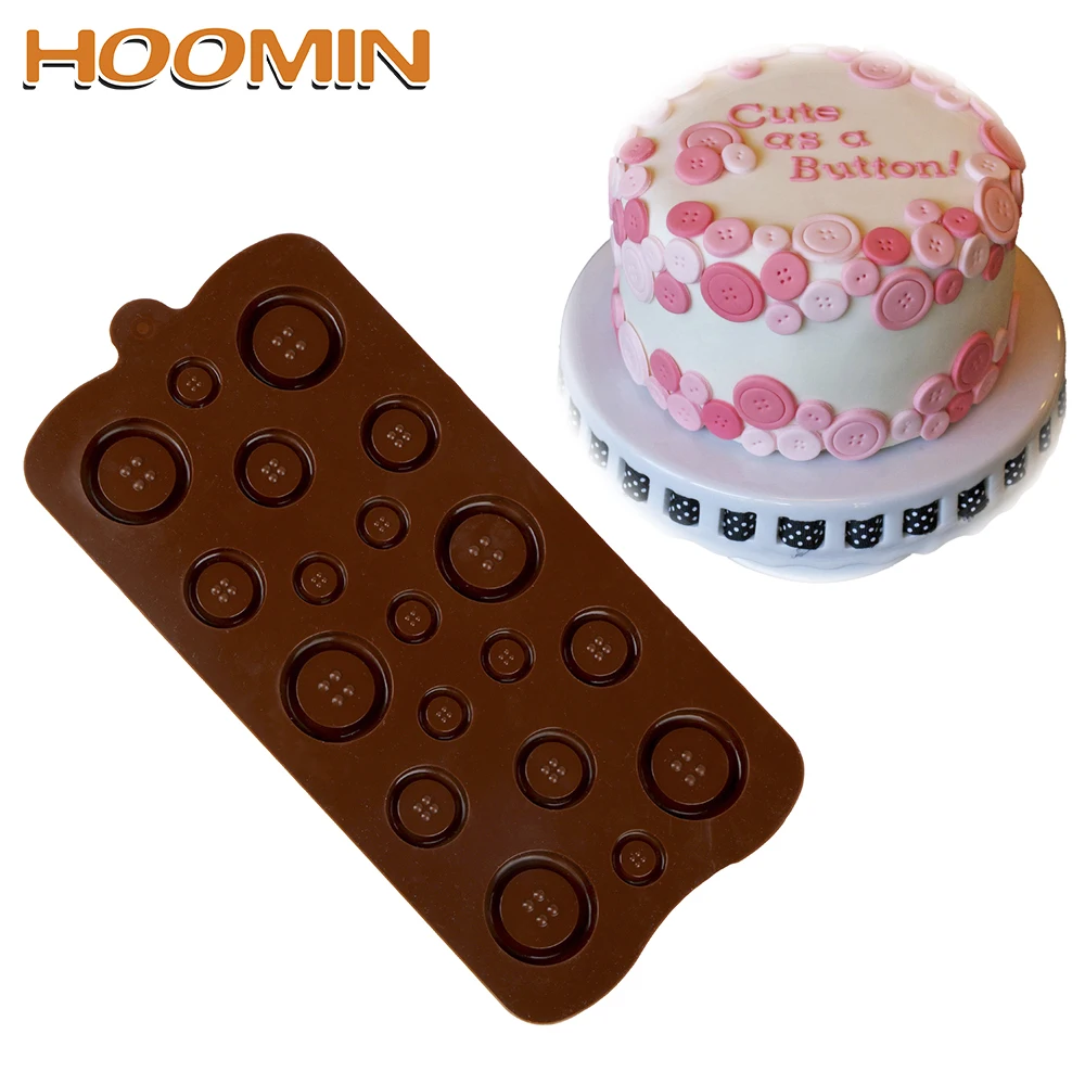 

HOOMIN Cake Border Decorating Tool Color Random Baking Mold Chocolate Ice Silicone Mold Fondant Candy Baking Mold Button Shapes