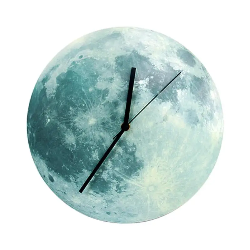 30 см светящиеся лунные настенные часы подвесные часы лунные часы водонепроницаемые ПВХ Акриловые светящиеся украшения для гостиной спальни для детской комнаты