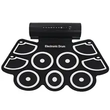 IG-портативный свернутый Электронный USB MIDI набор барабанов 9 подушечек Встроенные динамики педали для ног барабанные палочки USB кабель для практики