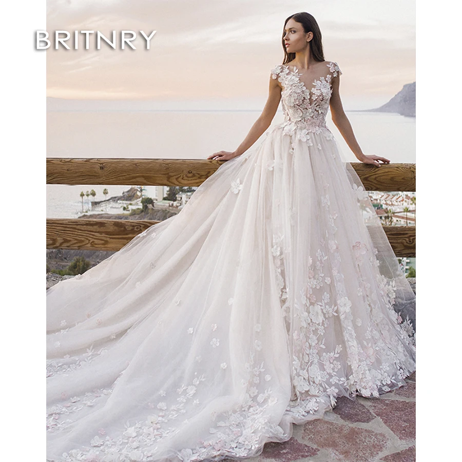 BRITNRY 2020 Новое кружевное свадебное платье принцессы Fansmile Vestidos de Novia винтажное