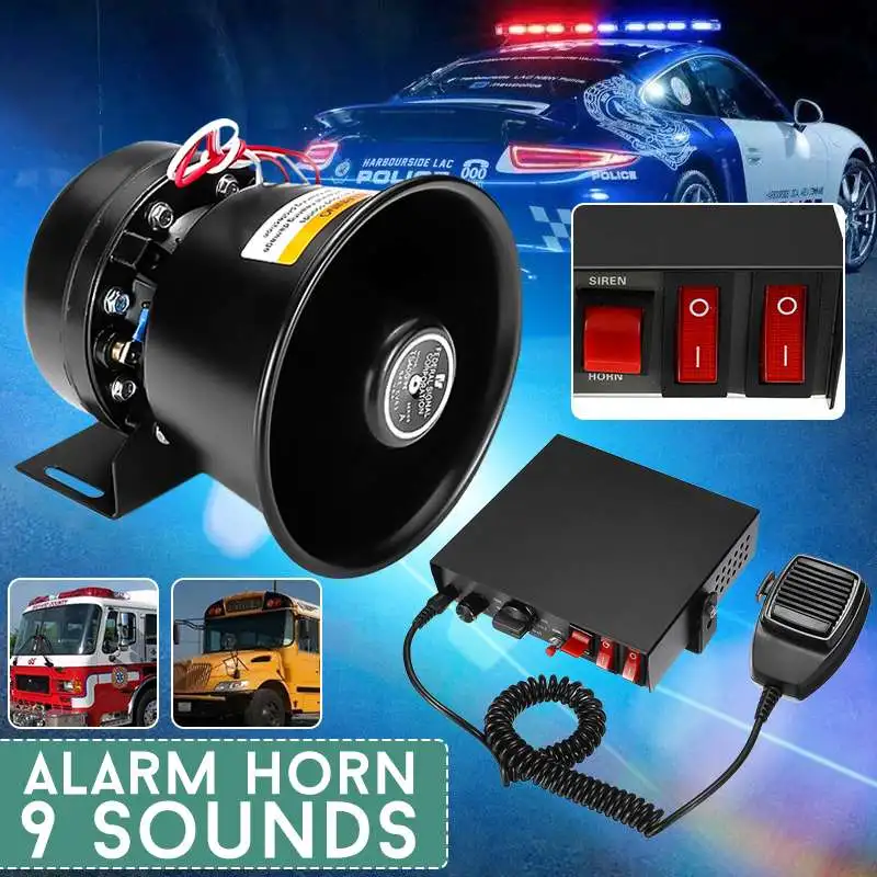 150dB 9 тонов 400 Вт сталь сигнализации рог громкий автомобиль полирует Сирена + Mic PA