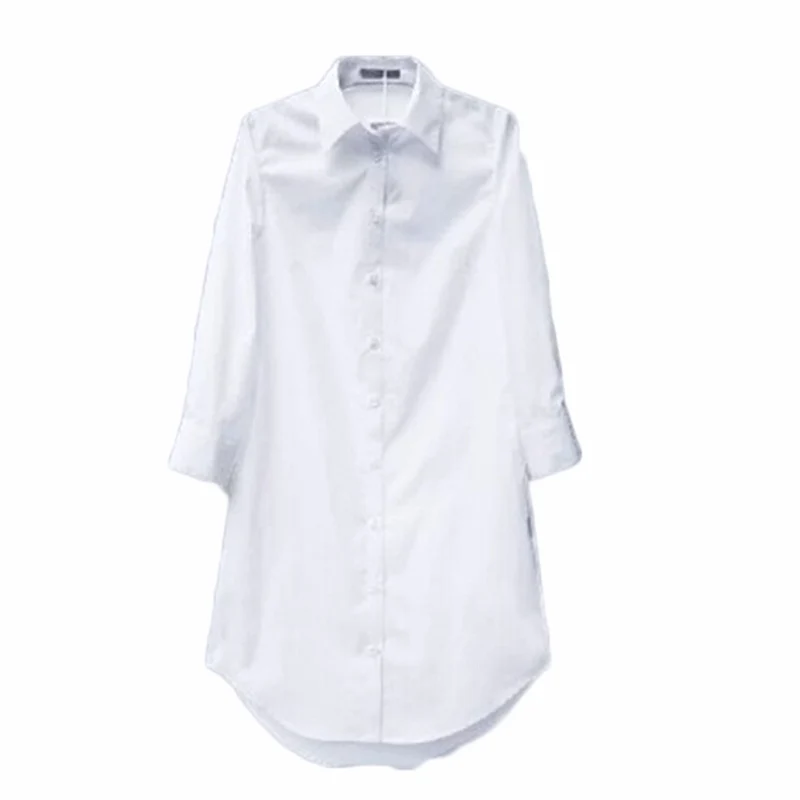 

Women Shirt Button Up Tunic Tops Cotton OL Lady Office Work Dress