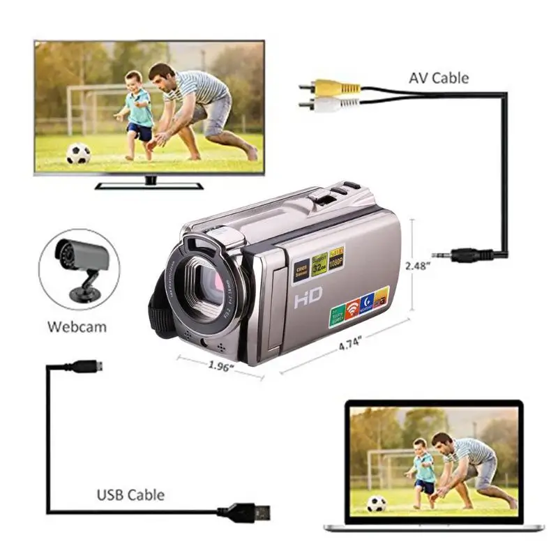 HDV 6052SR 3 дюйма Wi Fi Цифровая камера ночного видения 1080 P видеокамера|Любительские