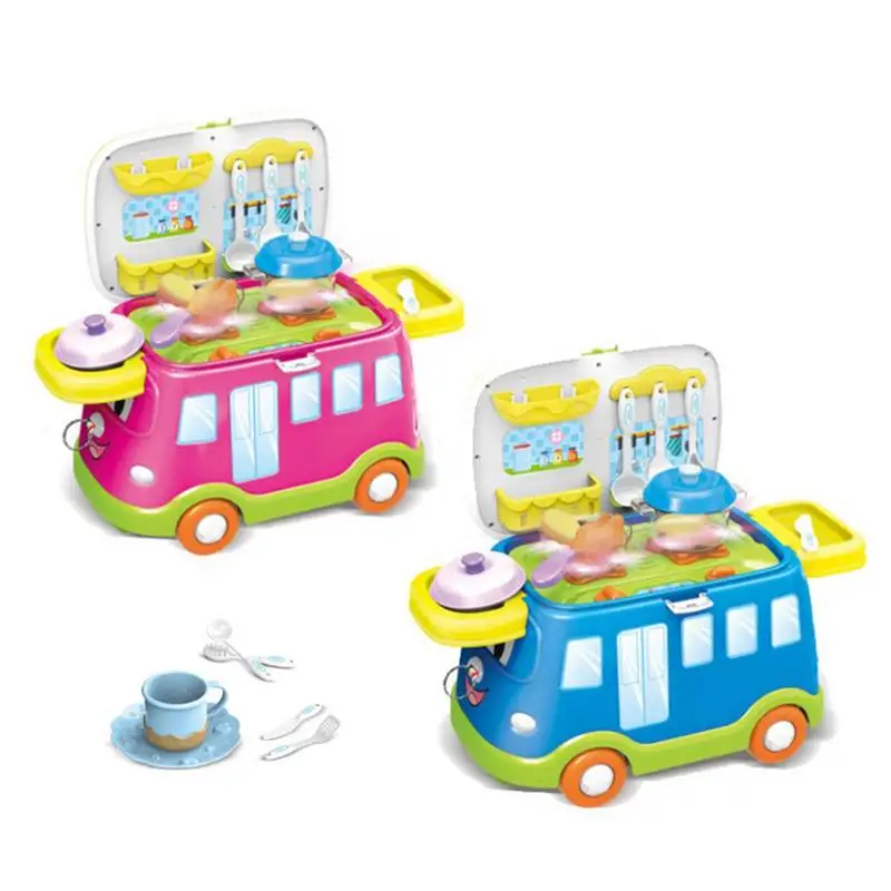 

Children's Multifunctional Fast Food Car Pretend Toy Kitchen Barbecue Toy