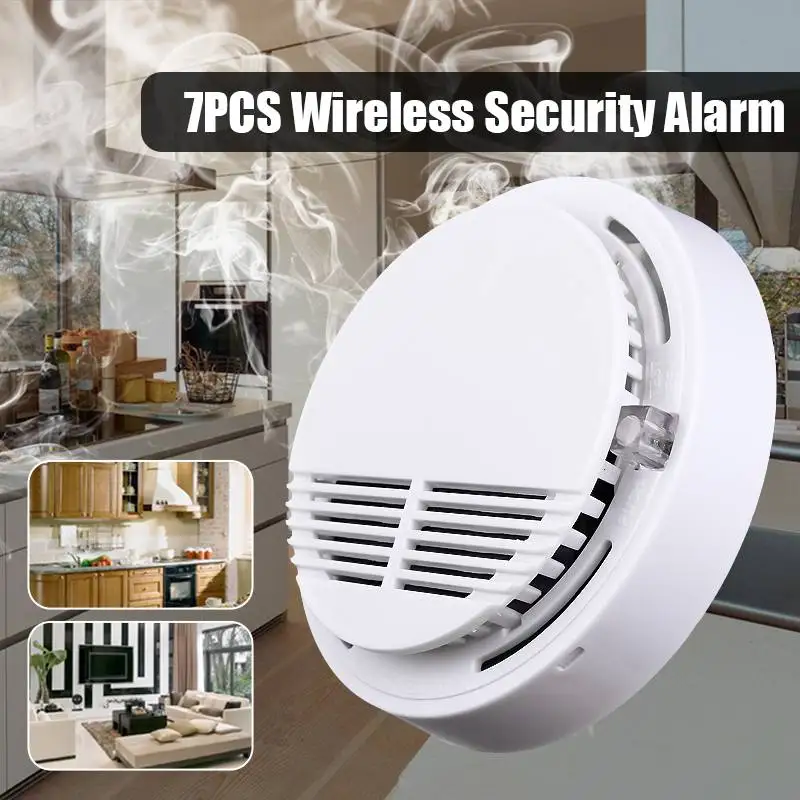 

Home Security System Wireless Smoke Detector Alarm Smoke Detector Portable Alarm Sensors for Kitchen/Restaurant/Hotel/Cafe